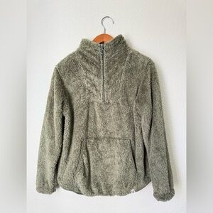 LIV Outdoor Olive Green Fleece Half-Zip Cozy Pullover Sweater Women’s Size Large